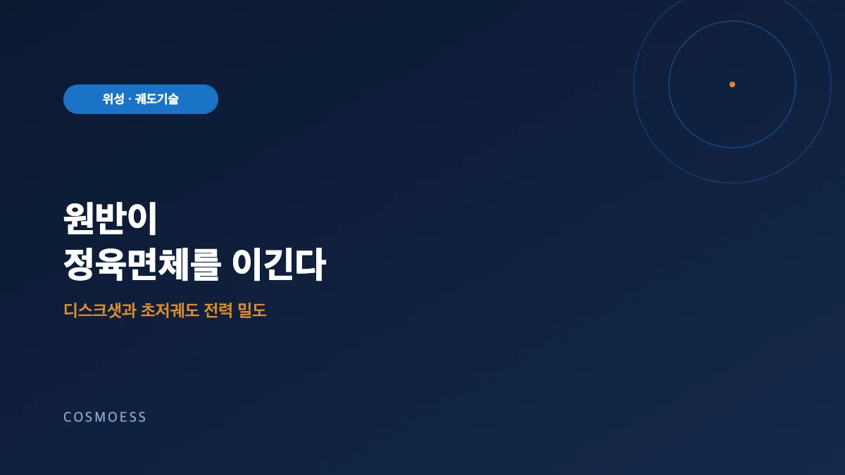 디스크샛 원반형 위성과 초저궤도 태양전지 면적 이미지