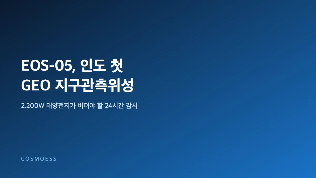 인도 ISRO EOS-05 정지궤도 지구관측위성의 태양전지 전력 설계 개념 이미지