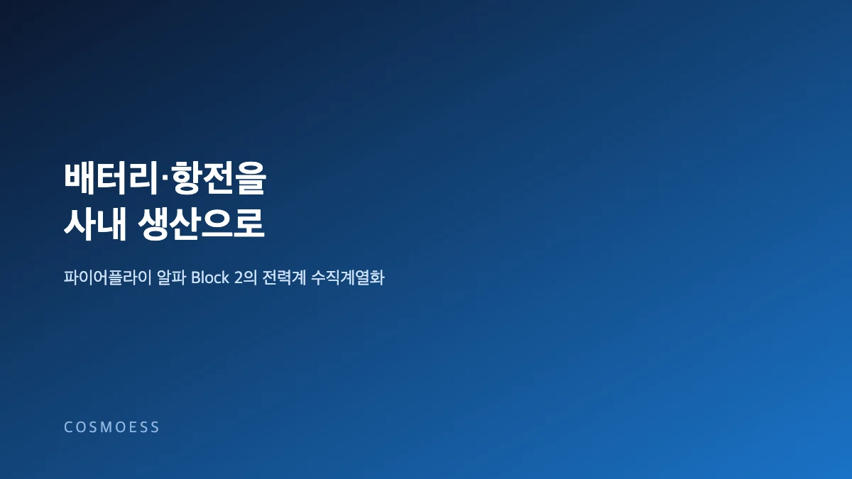 파이어플라이 알파 블록2 로켓의 사내 생산 배터리와 항전장비를 강조한 발사체 개념도