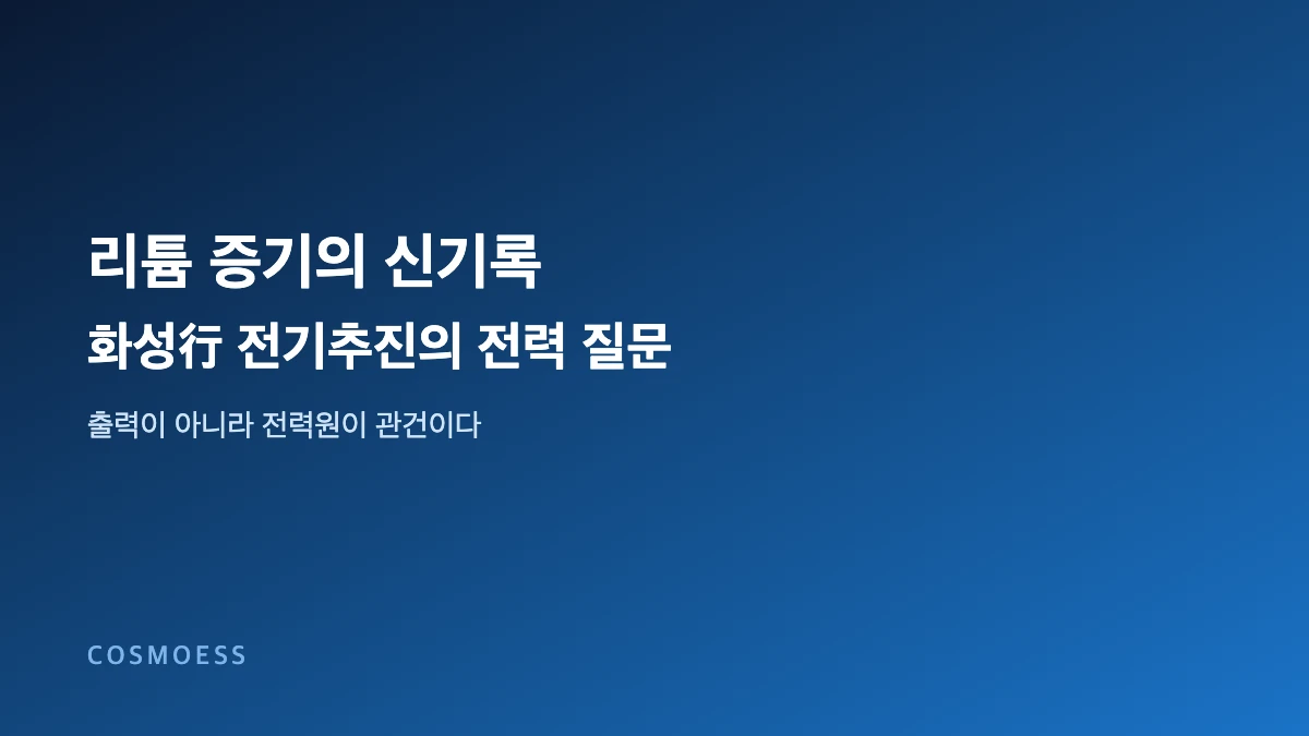 리튬 금속 증기 기반 전자기 스러스터와 화성 유인 임무 전력 개념 이미지