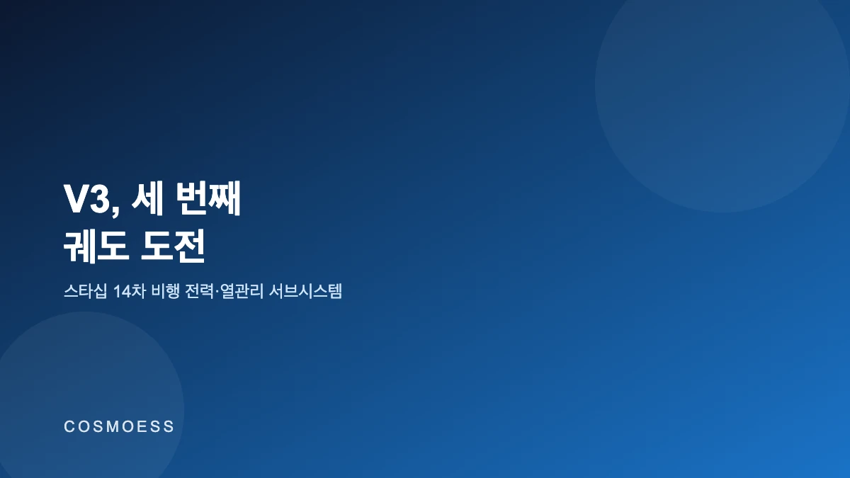 스타십 14차 비행 전력·열관리 서브시스템