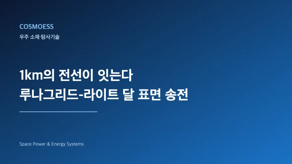달 표면에서 착륙선으로부터 케이블을 통해 전력을 받는 소형 로버 개념도