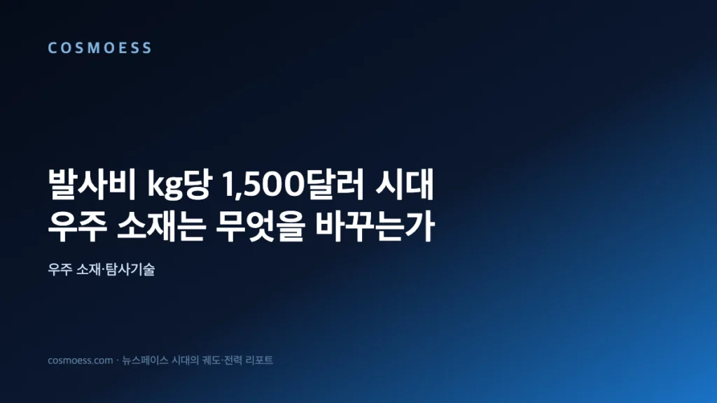 우주 소재와 전기추진 시스템 시장 성장을 상징하는 개념도